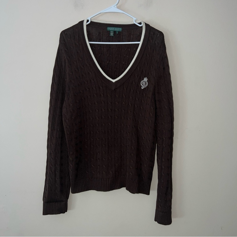 Ralph Lauren Brown V-Neck Sweater